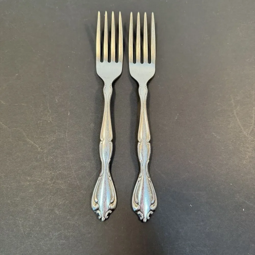 4 Pcs Oneida Community CANTATA Glossy Stainless Dinner Forks Knives Flatware